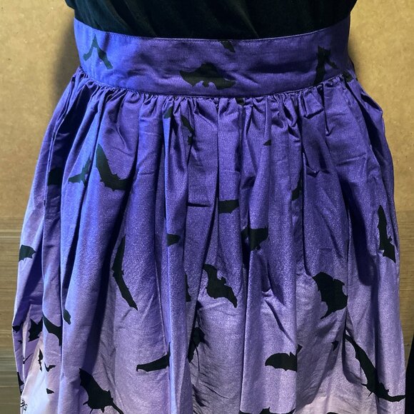 HELL BUNNY NWT Ombre purple black Haunt Graveyard circle skirt 1950s style SMALL - Picture 4 of 16